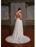 Ivory Shimmering Lace Open Back Luxury Wedding Dress